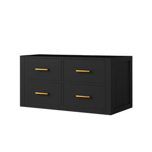 English Elm Black Single-Sink Bath Vanity 36" W – Stylish Midcentury Wall-Hung Design With Soft-Close Hardware B2731P257958
