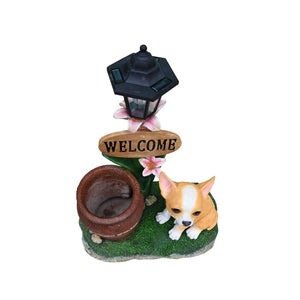 English Elm Sitting Corgi Resin Planter Sculpture Whimsical Porch Garden Decor with Succulent Cavity W5398P464253