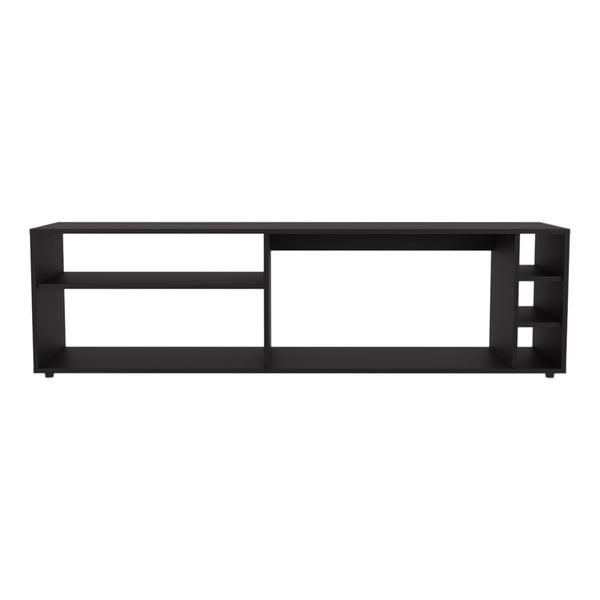 English Elm Mountainair Engineered Wood TV Stand in Black – 4 Open Shelves, Space-Saving Durable Living Room Console (68.5") B092P269910