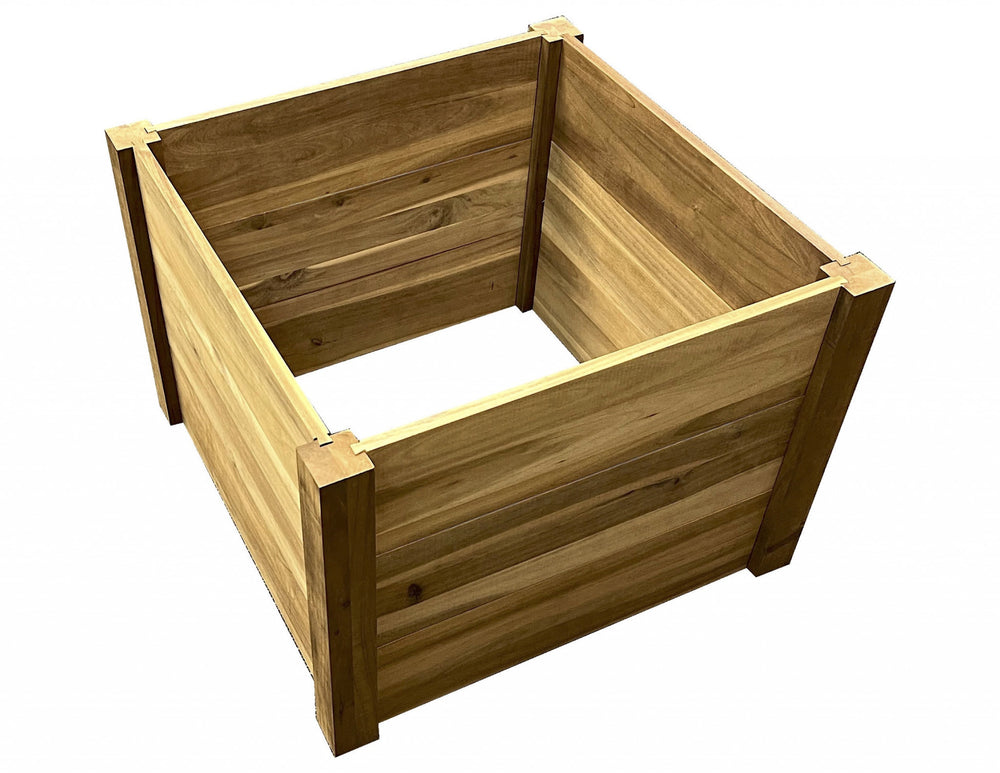 Homeroots 24" Premium Square Hardwood Vegetable And Flower Planter  Wood 412065