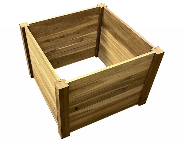 Homeroots 24" Premium Square Hardwood Vegetable And Flower Planter  Wood 412065