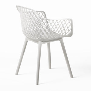 English Elm Christopher Knight Home® - POPPY Weather-Resistant Outdoor Dining Chair with Diamond Mesh Design, Sturdy Polypropylene Comfort White 24 L x 23.5 W x 22.4 H 69069.00WHI
