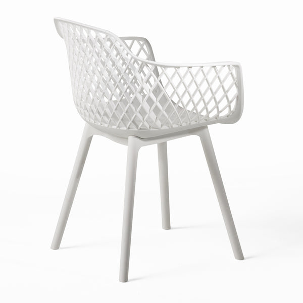 English Elm Christopher Knight Home® - POPPY Weather-Resistant Outdoor Dining Chair with Diamond Mesh Design, Sturdy Polypropylene Comfort White 24 L x 23.5 W x 22.4 H 69069.00WHI