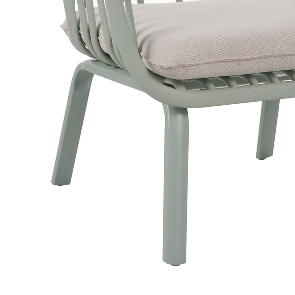 English Elm Christopher Knight Home® - Huron Outdoor PP Club Chair with Waterproof Olefin Cushions, Durable Plastic Frame and Iron Legs - Weather-Resistant Patio Seating Set Beige,Light Green N775P178198G