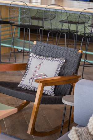 Homeroots 26" Purple Cream Boho Deer Indoor Outdoor Throw Pillow   412236