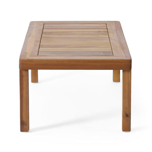 English Elm Christopher Knight Home® - Teak Acacia Wood Loveseat & Coffee Table Set with Water-Resistant Cream Cushions, Durable Outdoor Retreat 70844.00