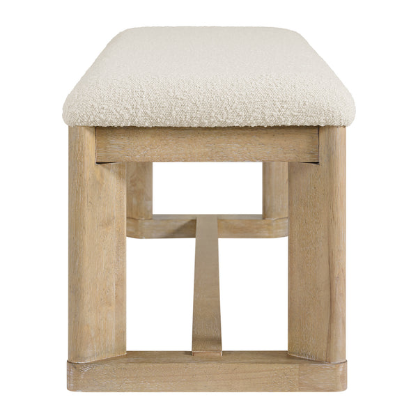 English Elm Wallace & Bay - Wallace Clove Brown Upholstered Dining Bench – 64.5" Long Solid Wood Seat, Contemporary, Easy-Care Design B2709P212355