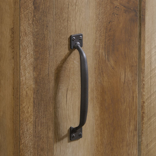 English Elm Narrow Engineered Wood Storage Cabinet Brown Finish — Compact 77.6" Workspace for Office, Study, Gaming B356P402745