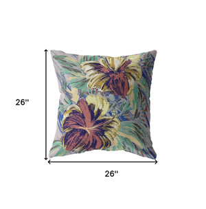 Homeroots 26” Terracotta Hibiscus Indoor Outdoor Throw Pillow   412384