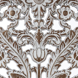 JLA Home Madison Park - Botanical Hand-Carved Lotus Wall Panels Set with Distressed Wood Finish for Rustic Home Decor and Texture Antique Brown MP95B-0364