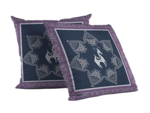 Homeroots 26” Navy Purple Horse Indoor Outdoor Throw Pillow   412414