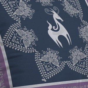 Homeroots 26” Navy Purple Horse Indoor Outdoor Throw Pillow   412414