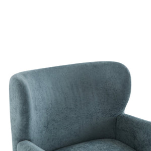 English Elm Christopher Knight Home® - Parmelee Upholstered Wingback Club chair in Velvet with Solid Wood Legs, Mid-Century Comfort Design Aqua Blue 30.85 L x 30 W x 27 H N776P265764S