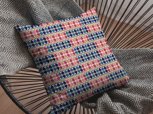 Homeroots 26" Red Blue Spades Indoor Outdoor Throw Pillow   412544