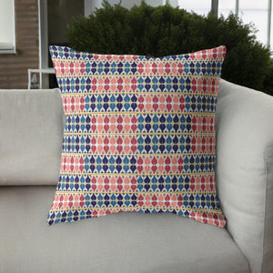 Homeroots 26" Red Blue Spades Indoor Outdoor Throw Pillow   412544