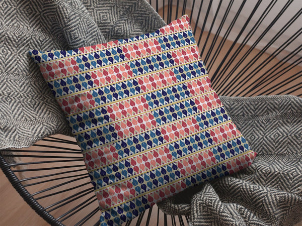 Homeroots 28" Red Blue Spades Indoor Outdoor Throw Pillow   412545