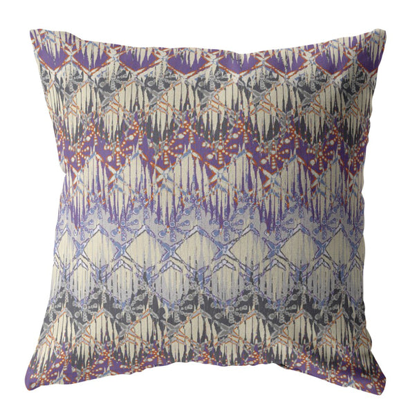 Homeroots 26” Magenta Cream Hatch Indoor Outdoor Throw Pillow   412554