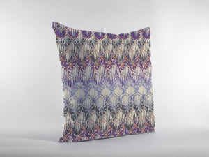 Homeroots 26” Magenta Cream Hatch Indoor Outdoor Throw Pillow   412554