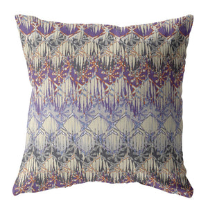 Homeroots 28” Magenta Cream Hatch Indoor Outdoor Throw Pillow   412555