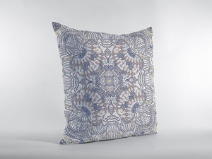 Homeroots 26” Yellow Gray Boho Ornate Indoor Outdoor Throw Pillow   412579