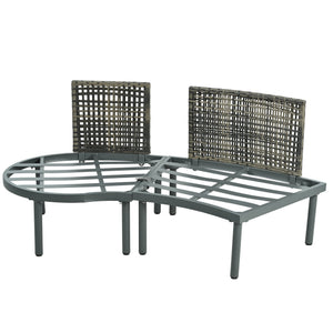 English Elm TOPMAX 6-Piece Modular Patio Sofa Set with 2 High-Low Coffee Tables, PE Wicker, Tempered Glass, Cushioned Comfort and Versatile Outdoor Configuration Gray SP100028AAE