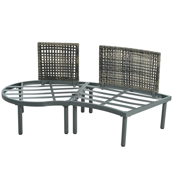 English Elm TOPMAX 8-Piece Patio Sofa Set with Modular Half-Moon Sectionals, Tempered Glass Tables, Cushioned Komfort Gray SP100029AAE