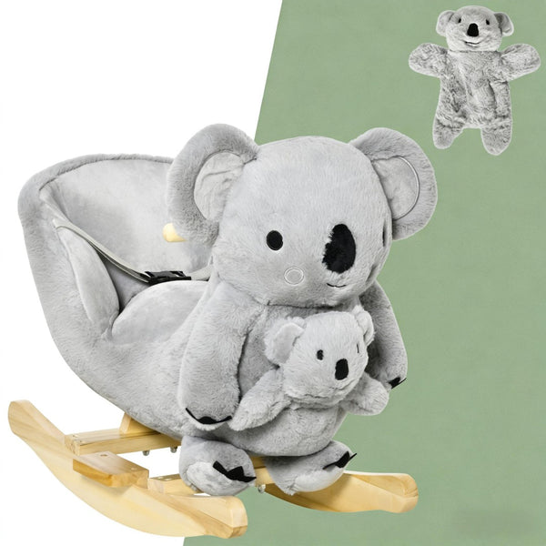 English Elm Dinosaur Plush Rocking Toy for Toddlers with Sound Effects and Wooden Base T3971P442602