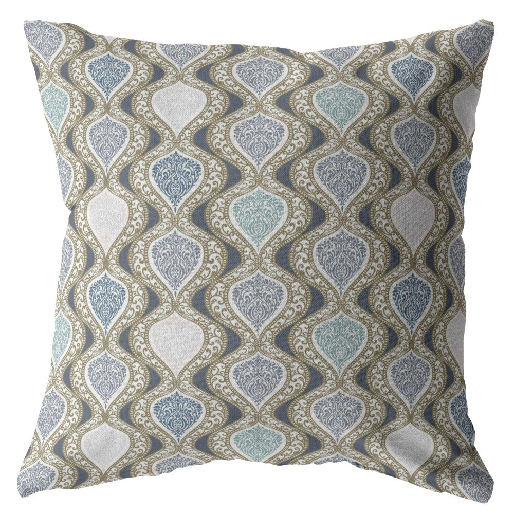 Homeroots 28” Gray Ogee Indoor Outdoor Throw Pillow   412600