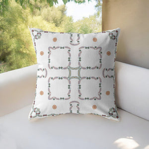 Homeroots 28” White Floral Indoor Outdoor Throw Pillow   412605