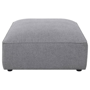 English Elm Jennifer Grey Square Upholstered Ottoman with Welt Detailing, Modern Grey Fabric, Comfortable Tight Seat, Durable Frame B062P344989