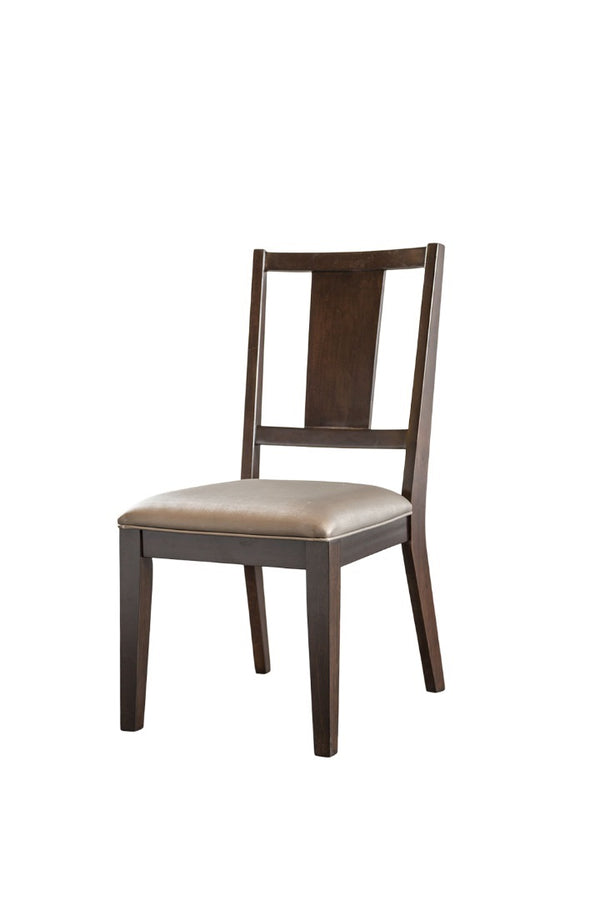 English Elm 2pc Side Chair with Mid-Century Angled Legs Upholstered Seat & Back, Warm Wood Frame Comfort Dark Gray,Espresso 23 L x 42 W x 15 H B2741P406253