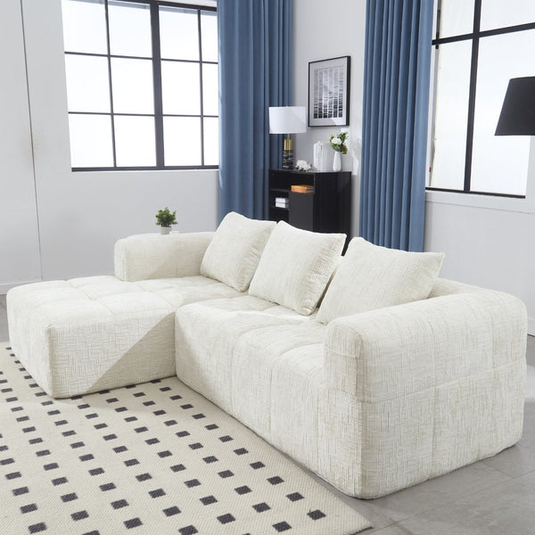 English Elm United We Win Modular L-Shaped Sectional Sofa - Soft Chenille, Tool-Free Setup, Modern Design & Storage W1568S00150-GIGA