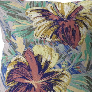 Homeroots 26” Terracotta Hibiscus Indoor Outdoor Zippered Throw Pillow   412868