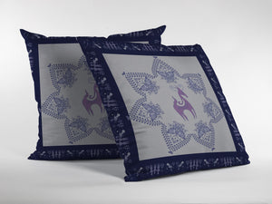Homeroots 26” Gray Purple Horse Indoor Outdoor Zippered Throw Pillow   412896