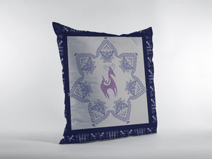 Homeroots 26” Gray Purple Horse Indoor Outdoor Zippered Throw Pillow   412896