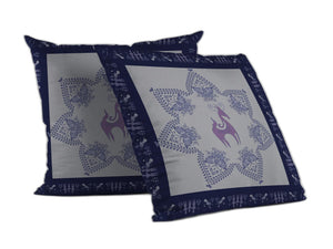 Homeroots 26” Gray Purple Horse Indoor Outdoor Zippered Throw Pillow   412896