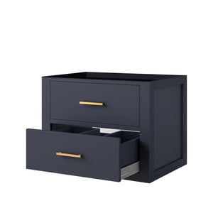English Elm Blue Midcentury Single Bath Vanity 24" W X 18" D - Stylish Storage, Perfect For Small Spaces! B2731P257904