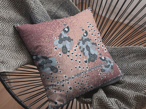 Homeroots 26” Dusty Pink Boho Bird Indoor Outdoor Zippered Throw Pillow   412960