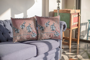 Homeroots 26” Dusty Pink Boho Bird Indoor Outdoor Zippered Throw Pillow   412960