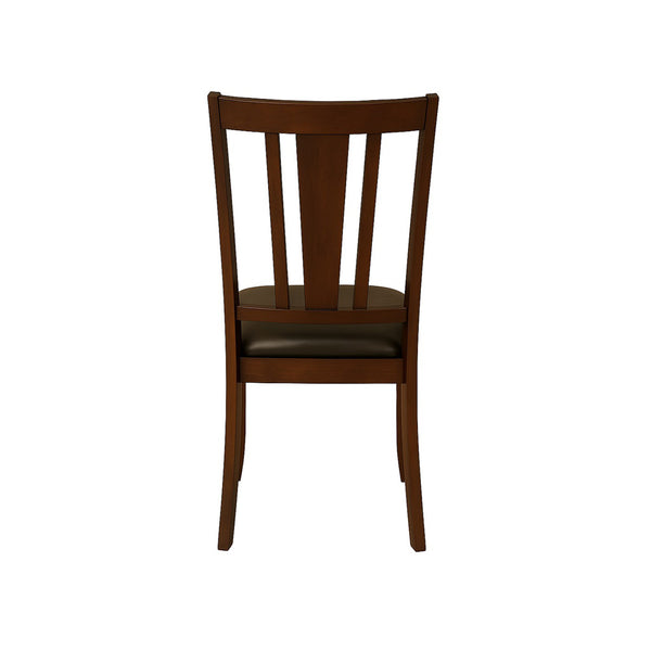 English Elm Set of 2 Padded Leatherette Dining Chairs Espresso Finish — Comfort Seats, Stylish Transitional Back Design, Durable B016P156356