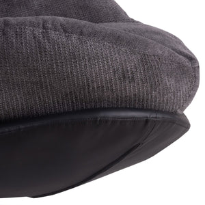 English Elm Christopher Knight Home® - 360° Swivel Office Chair Chenille and Faux Leather Accent with Metal Base, Ergonomic Plush Seating for Home and Office Black,Dark Gray N817P205024H