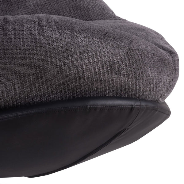 English Elm Christopher Knight Home® - 360° Swivel Office Chair Chenille and Faux Leather Accent with Metal Base, Ergonomic Plush Seating for Home and Office Black,Dark Gray N817P205024H