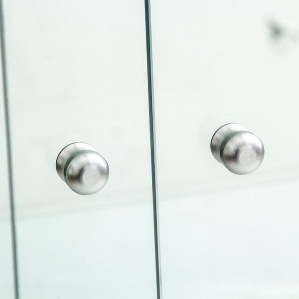 English Elm Tempered Glass Display Cabinet With Bluetooth Led Light, Locking Door & Mirrored Back For Stylish Storage W3155S00017-GIGA