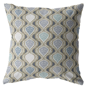 Homeroots 26” Gray Ogee Indoor Outdoor Zippered Throw Pillow   413040