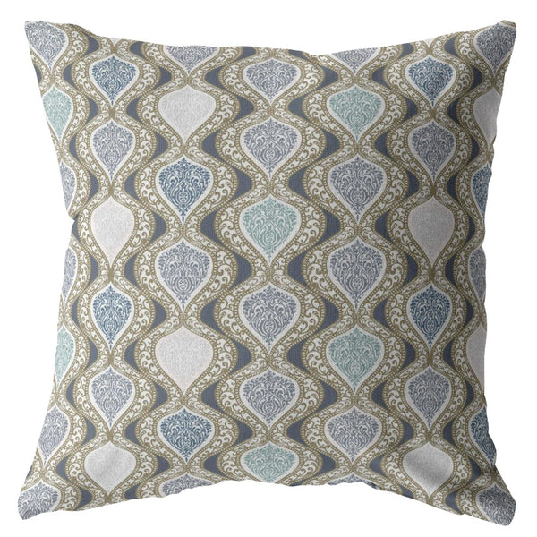 Homeroots 26” Gray Ogee Indoor Outdoor Zippered Throw Pillow   413040