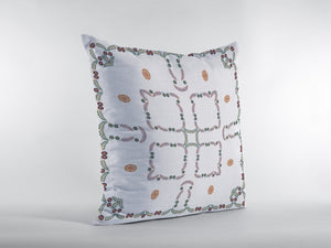 Homeroots 26” White Floral Indoor Outdoor Zippered Throw Pillow   413044