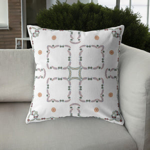 Homeroots 26” White Floral Indoor Outdoor Zippered Throw Pillow   413044