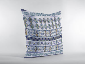 Homeroots 26” Navy White Strips Indoor Outdoor Zippered Throw Pillow   413048