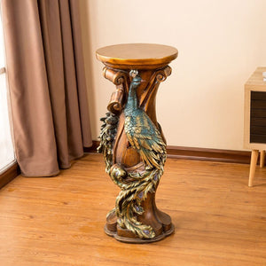 English Elm 33" Resin Fairy Floral Relief Column Pedestal Romantic Plant Stand Entryway Accent W5709P462890