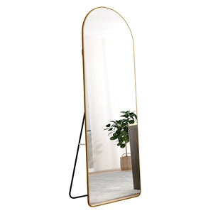 English Elm The Arched Gold Aluminum Full Length Floor Mirror for Bedroom Entryway Dressing Room W1151140053
